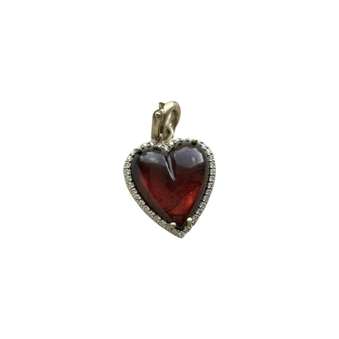 Storrow 14K Gold Diamond & Garnet Alana Large Heart Charm - New