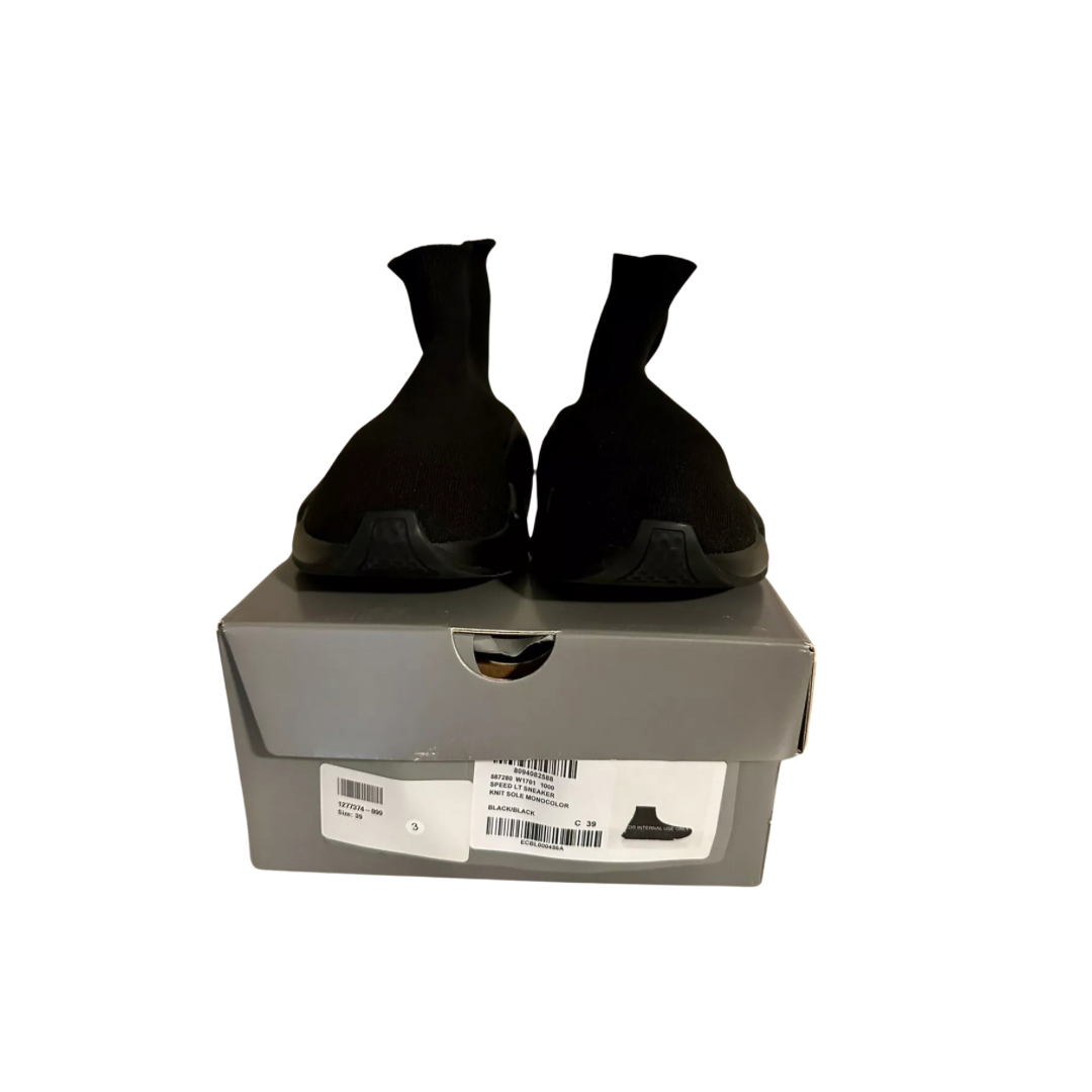 Balenciaga Speed Knit Sneaker Black On Black / (Women's 9W US 39 IT) / EUC