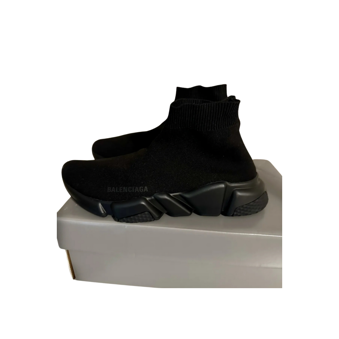 Balenciaga Speed Knit Sneaker Black On Black / (Women's 9W US 39 IT) / EUC