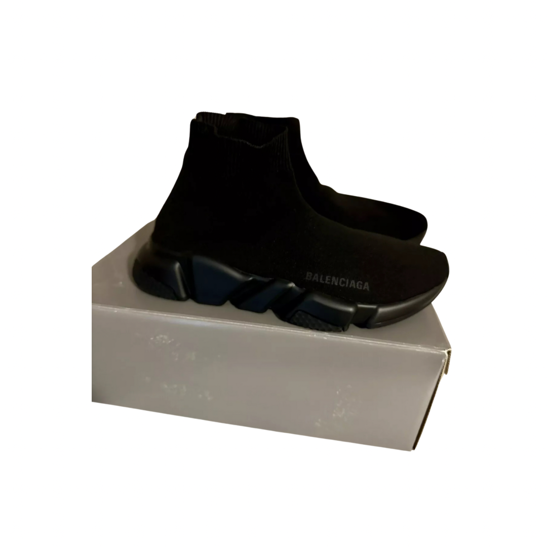 Balenciaga Speed Knit Sneaker Black On Black / (Women's 9W US 39 IT) / EUC