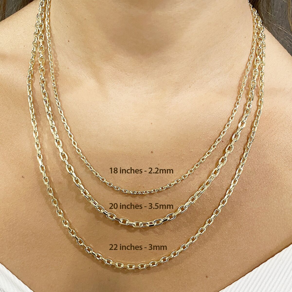 14k Yellow Gold Hollow Hermes H-Link Chain Chains - 20”