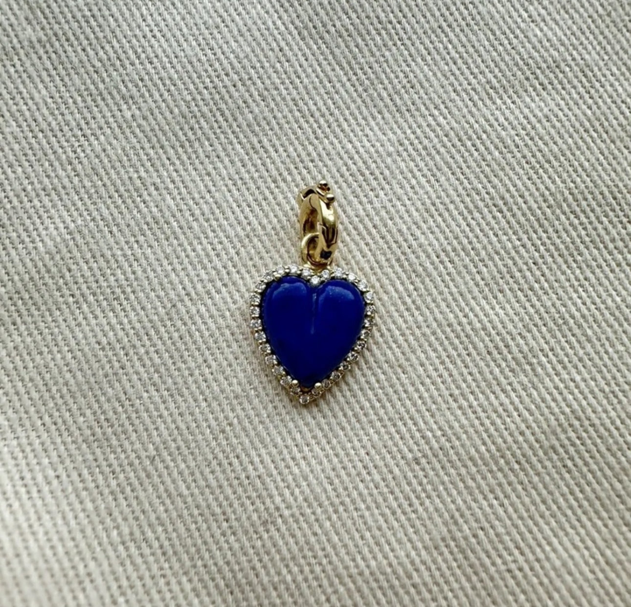 Storrow 14K Gold Diamond & Lapis Alana Heart Charm - Used