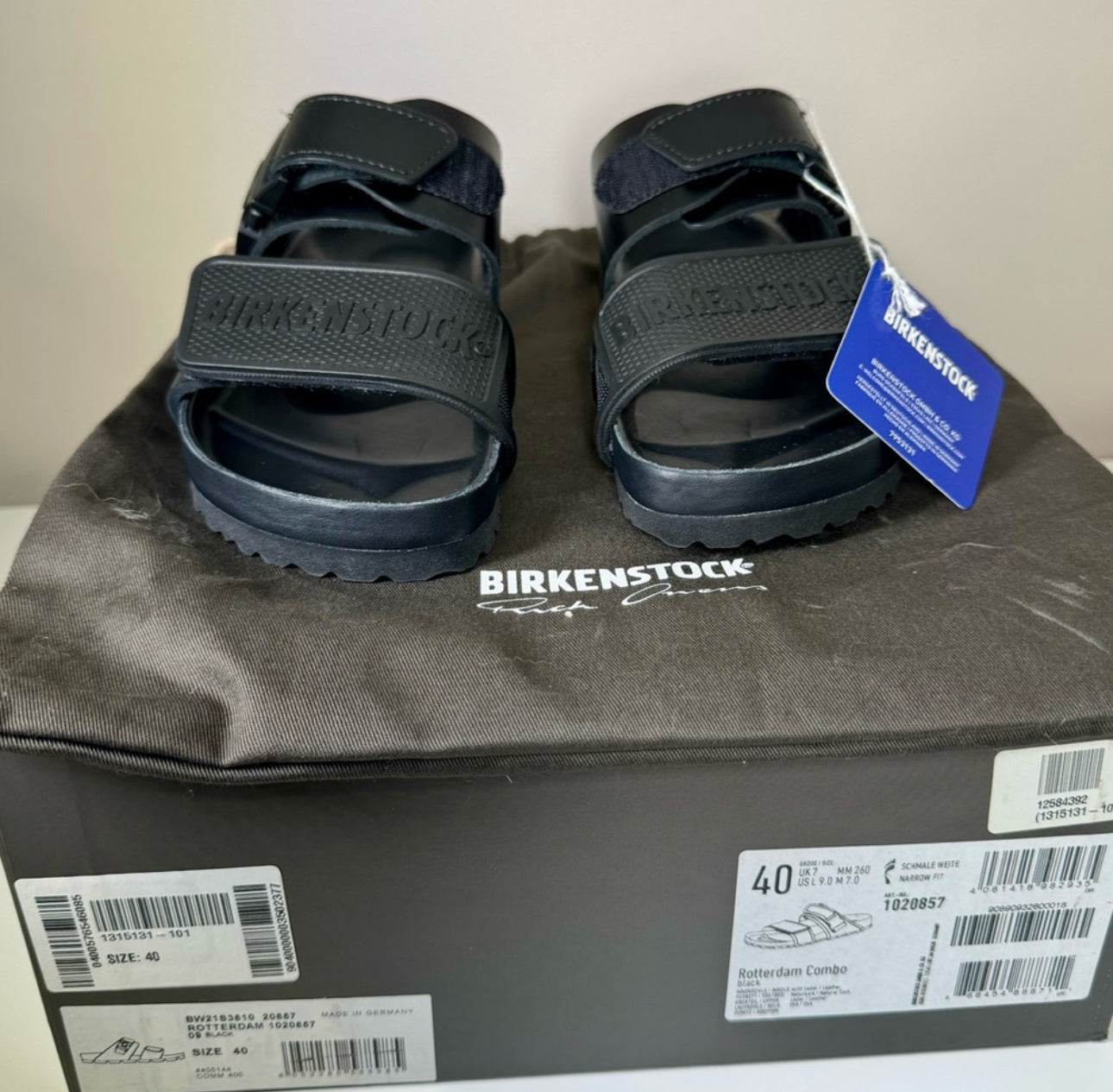 Rick Owens Rotterdam Birkenstock /(Sz Women’s 40) / New