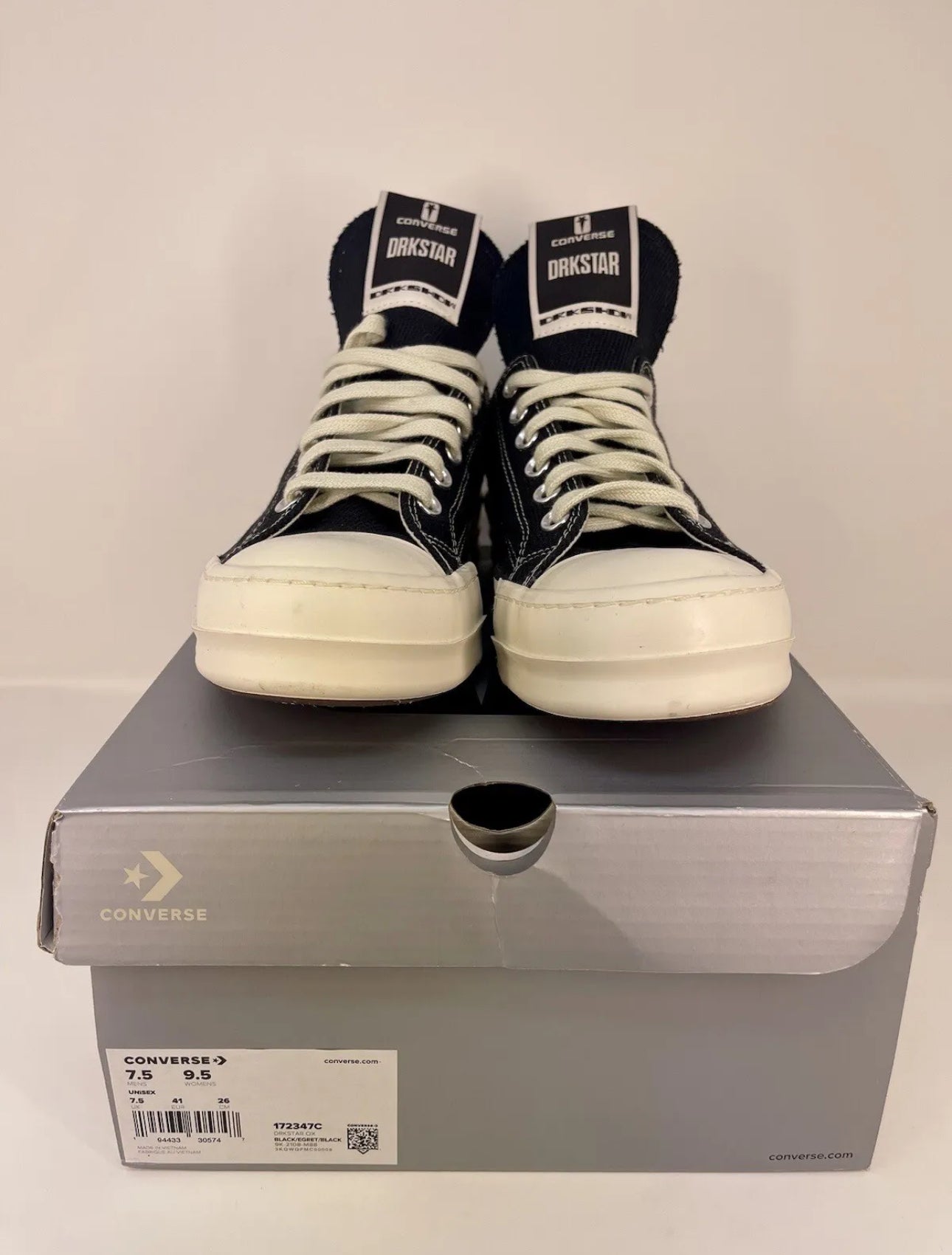 Converse Rick Owens x DRKSHDW DRKSTAR Chuck 70 Low 'Black' / (Men's Size 7.5) / New