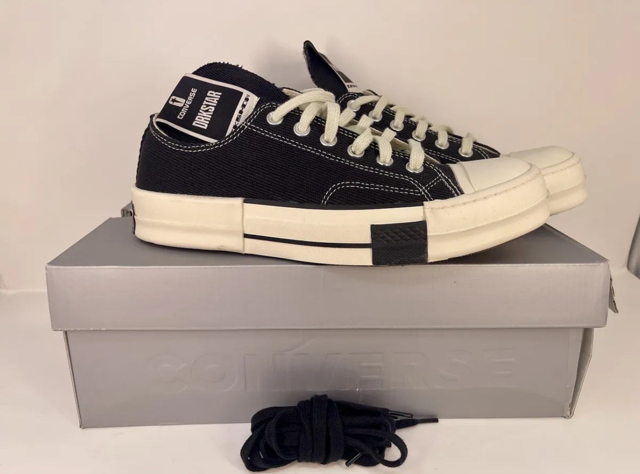 Converse Rick Owens x DRKSHDW DRKSTAR Chuck 70 Low 'Black' / (Men's Size 7.5) / New