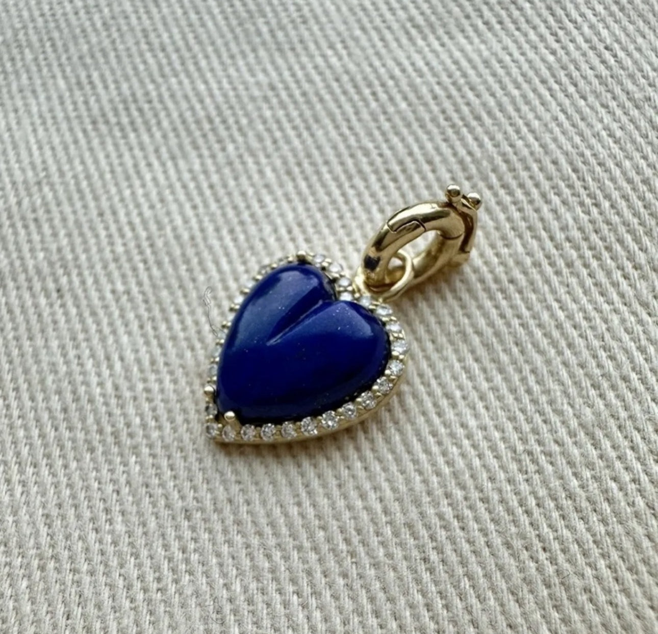 Storrow 14K Gold Diamond & Lapis Alana Heart Charm - Used