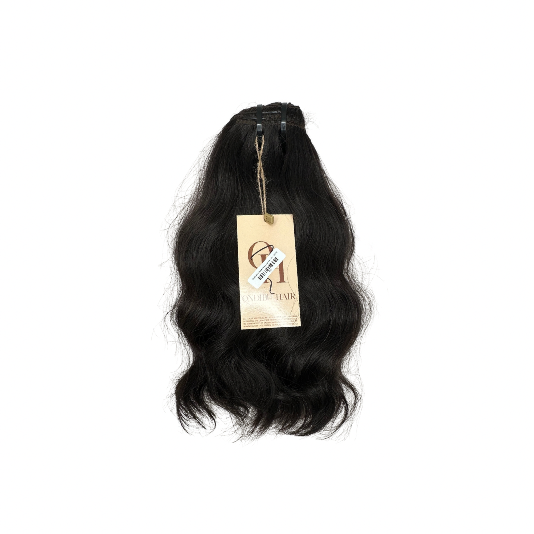 Cambodian Natural Wavy Clip-Ins - 12" - (1015)