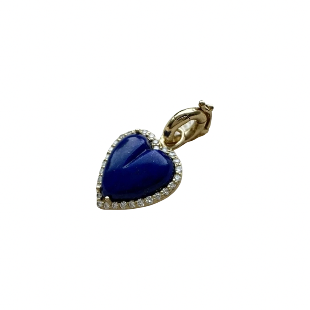 Storrow 14K Gold Diamond & Lapis Alana Heart Charm - Used