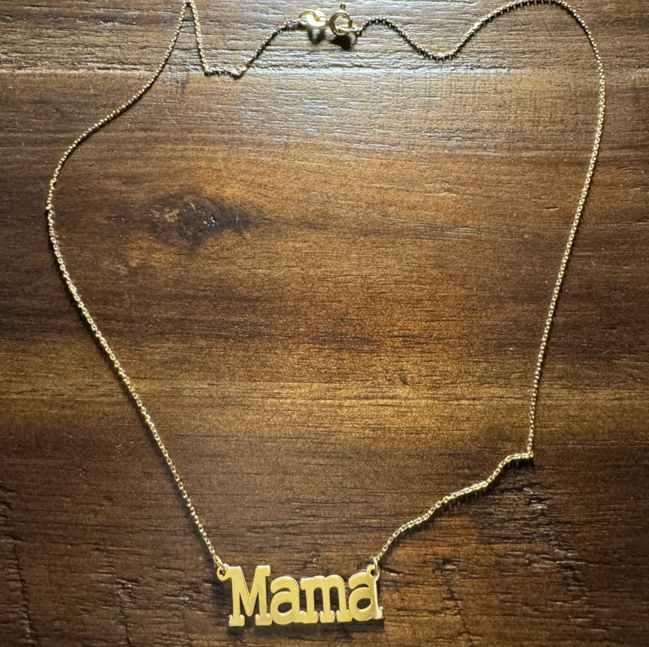 14k yellow gold Mama name necklace 16”