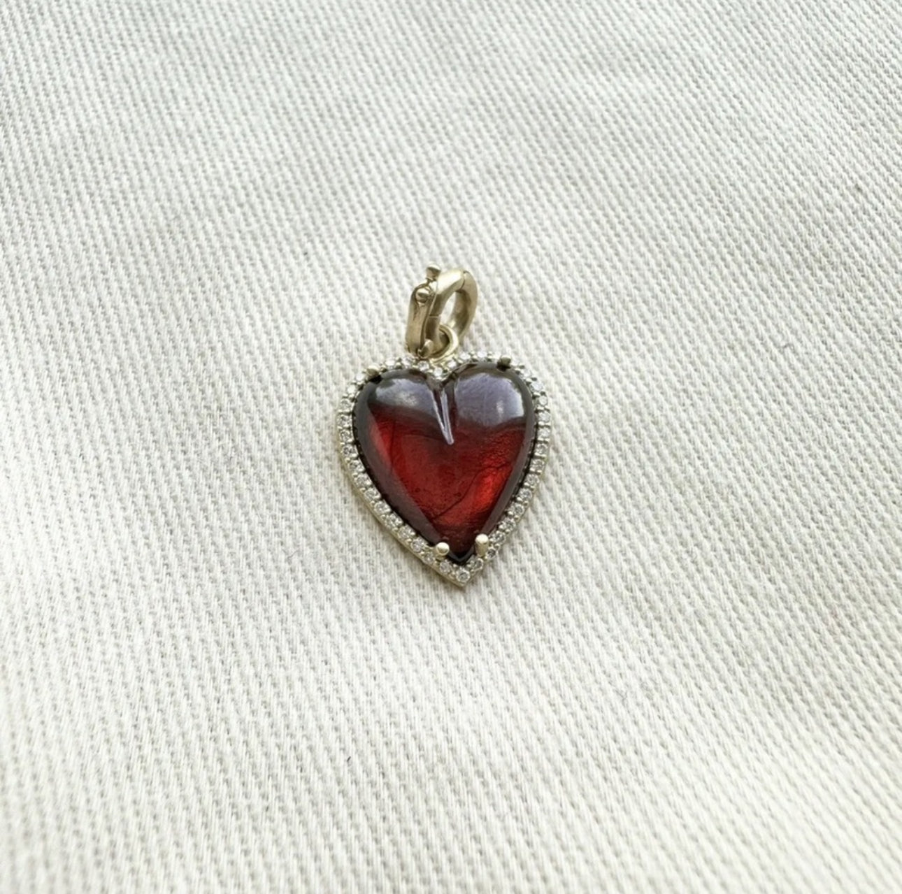 Storrow 14K Gold Diamond & Garnet Alana Large Heart Charm - New