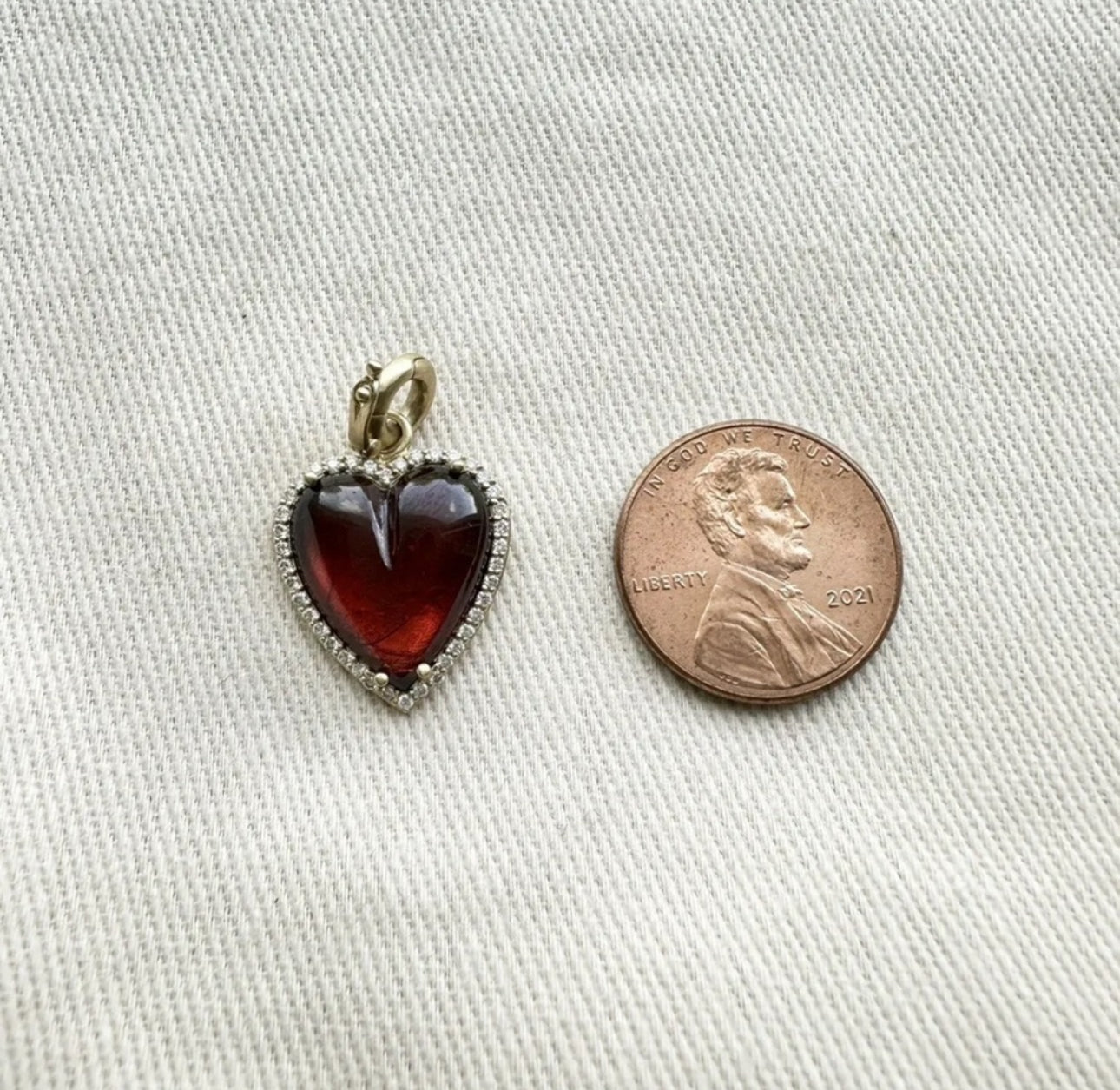 Storrow 14K Gold Diamond & Garnet Alana Large Heart Charm - New