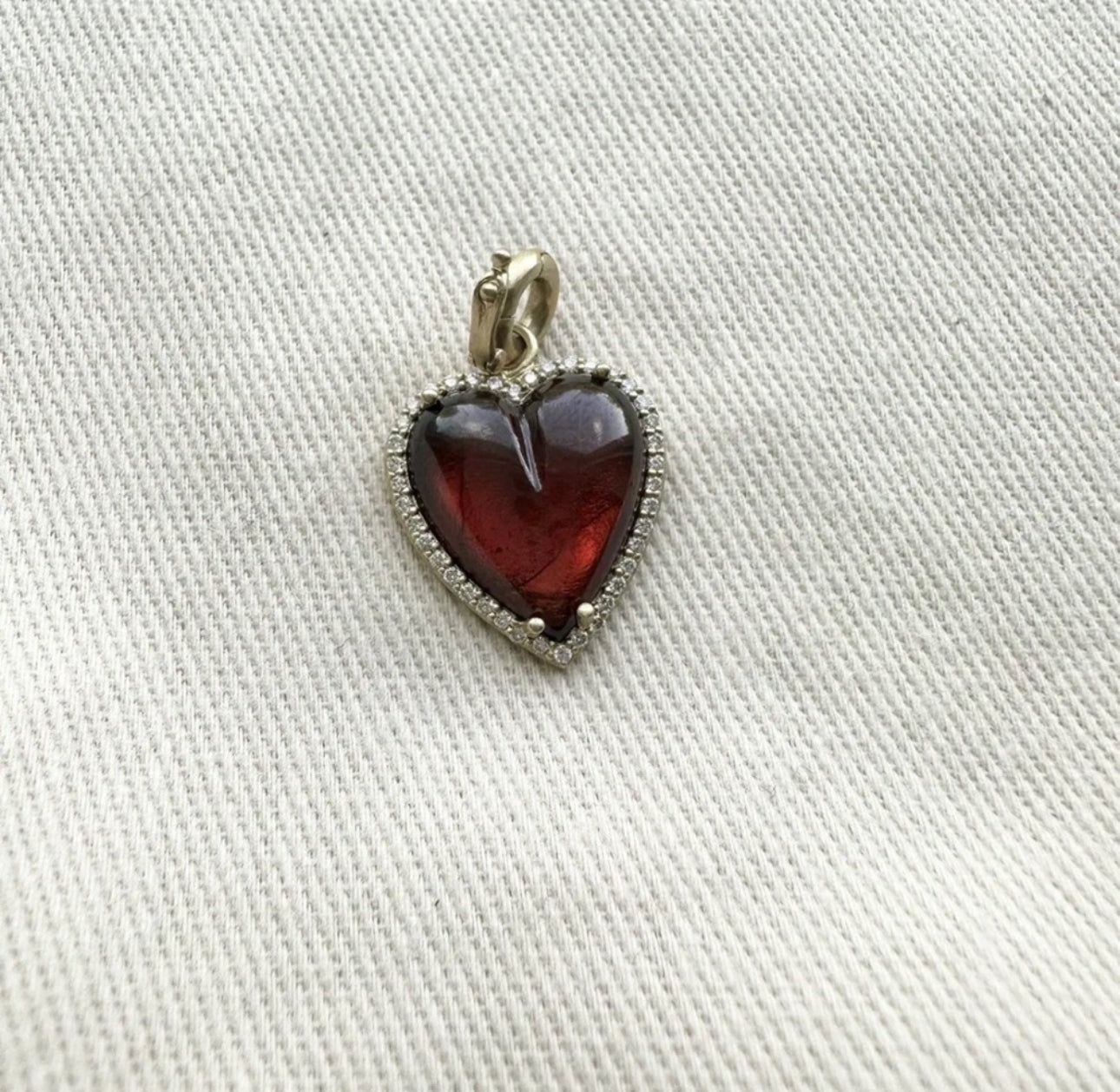 Storrow 14K Gold Diamond & Garnet Alana Large Heart Charm - New