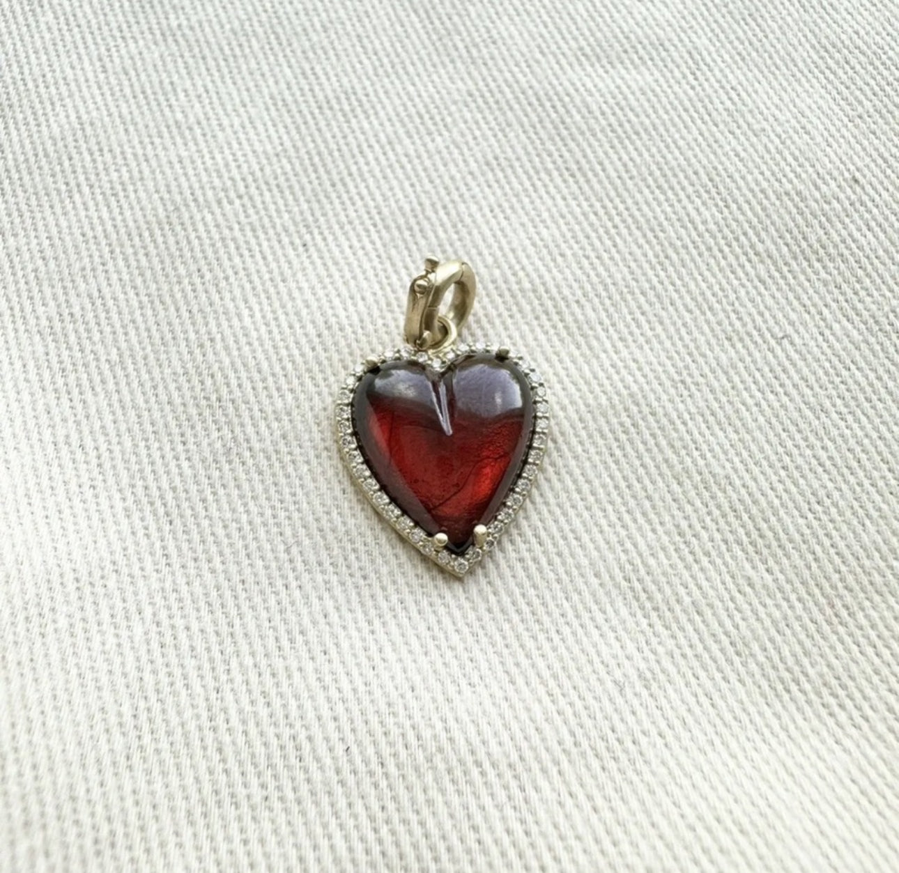 Storrow 14K Gold Diamond & Garnet Alana Large Heart Charm - New