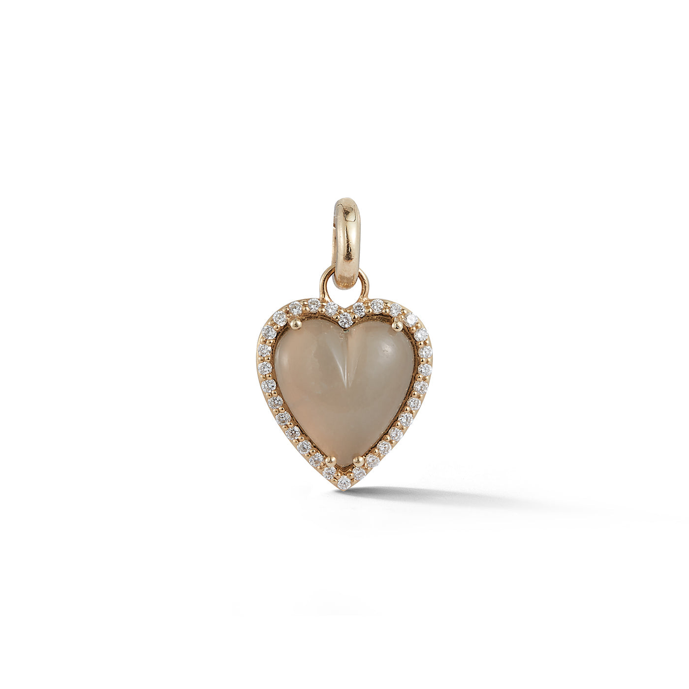 Storrow 14K Gold Diamond & Grey Moonstone Alana Heart Charm