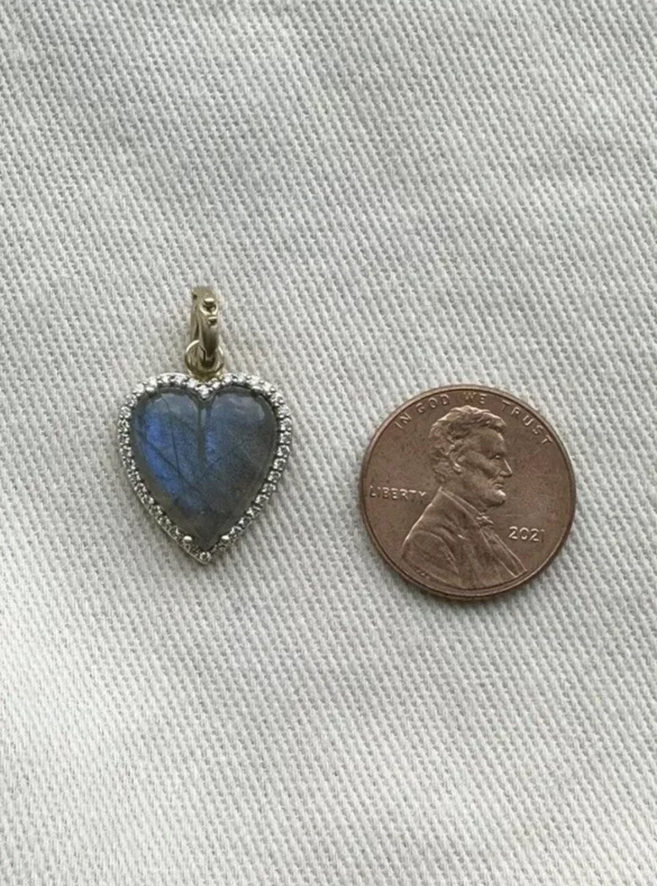 Storrow 14K Gold Diamond & Labadorite Alana Large Heart Charm