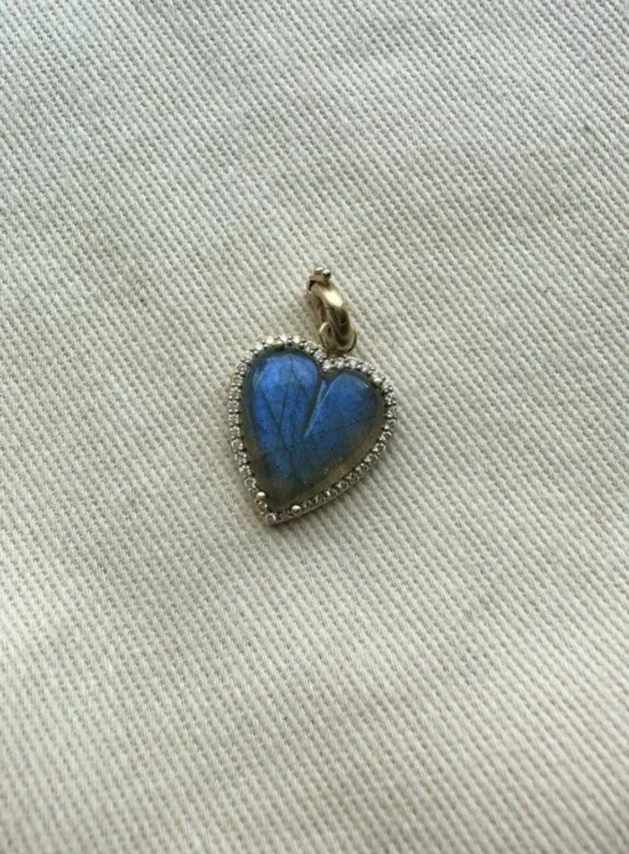 Storrow 14K Gold Diamond & Labadorite Alana Large Heart Charm