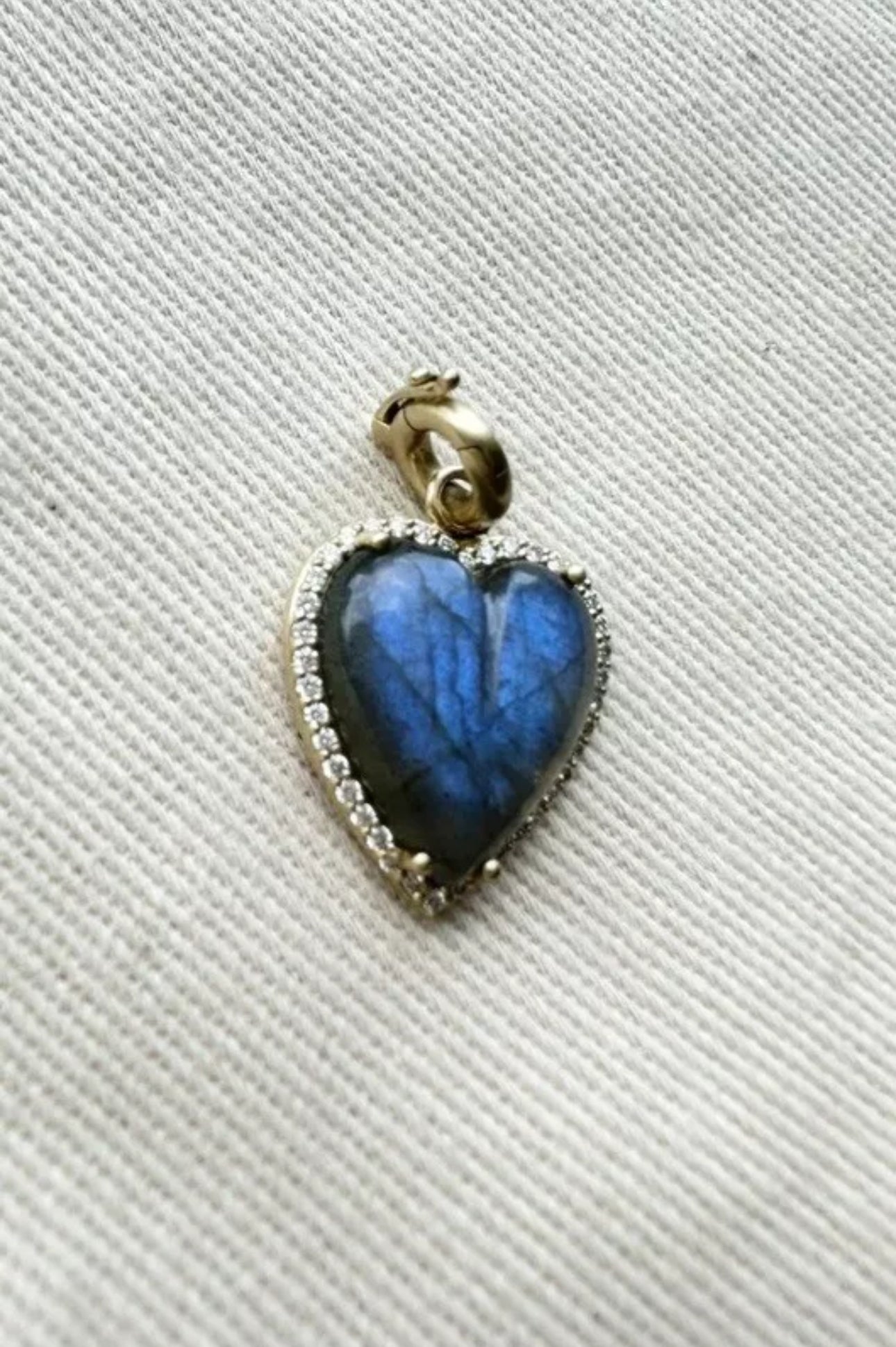 Storrow 14K Gold Diamond & Labadorite Alana Large Heart Charm