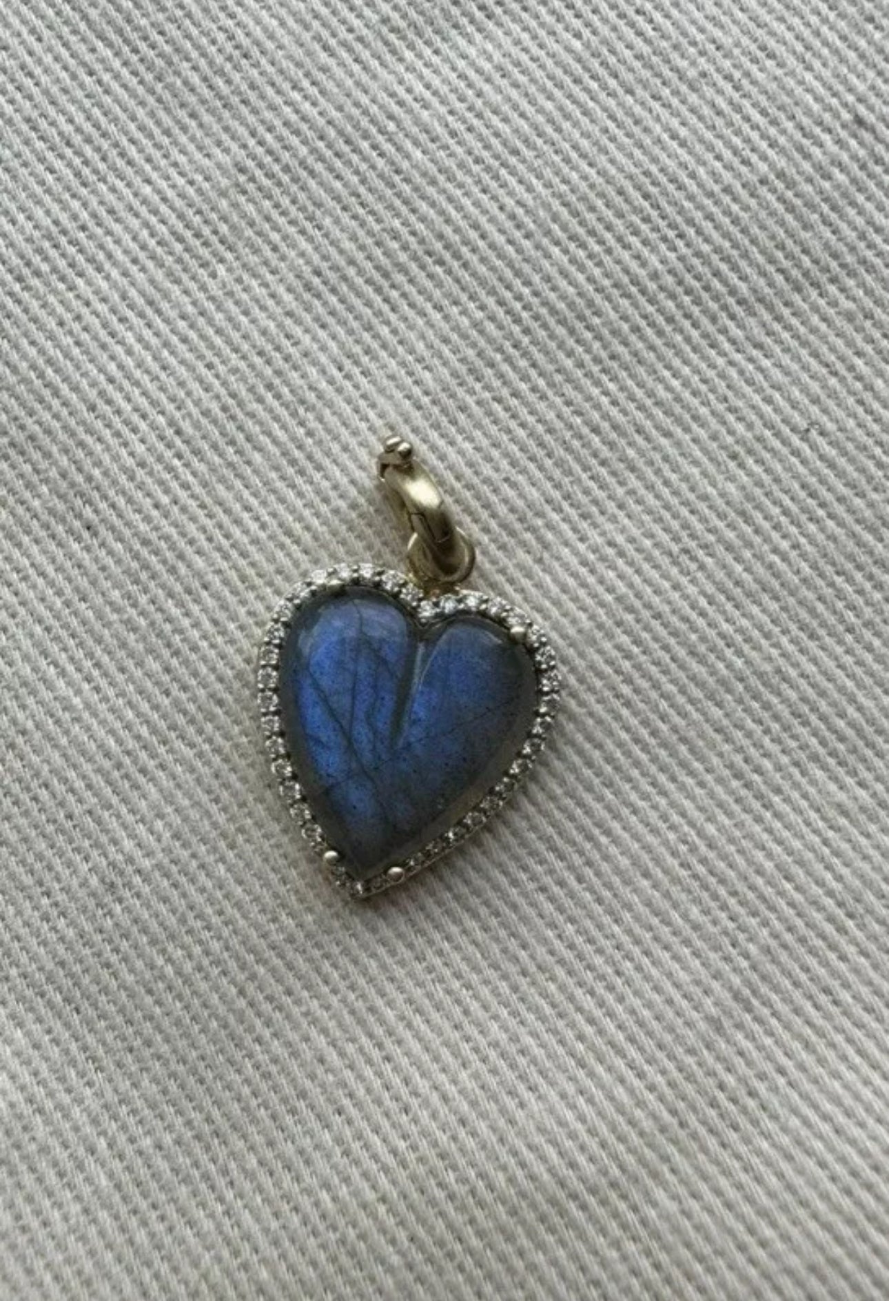 Storrow 14K Gold Diamond & Labadorite Alana Large Heart Charm